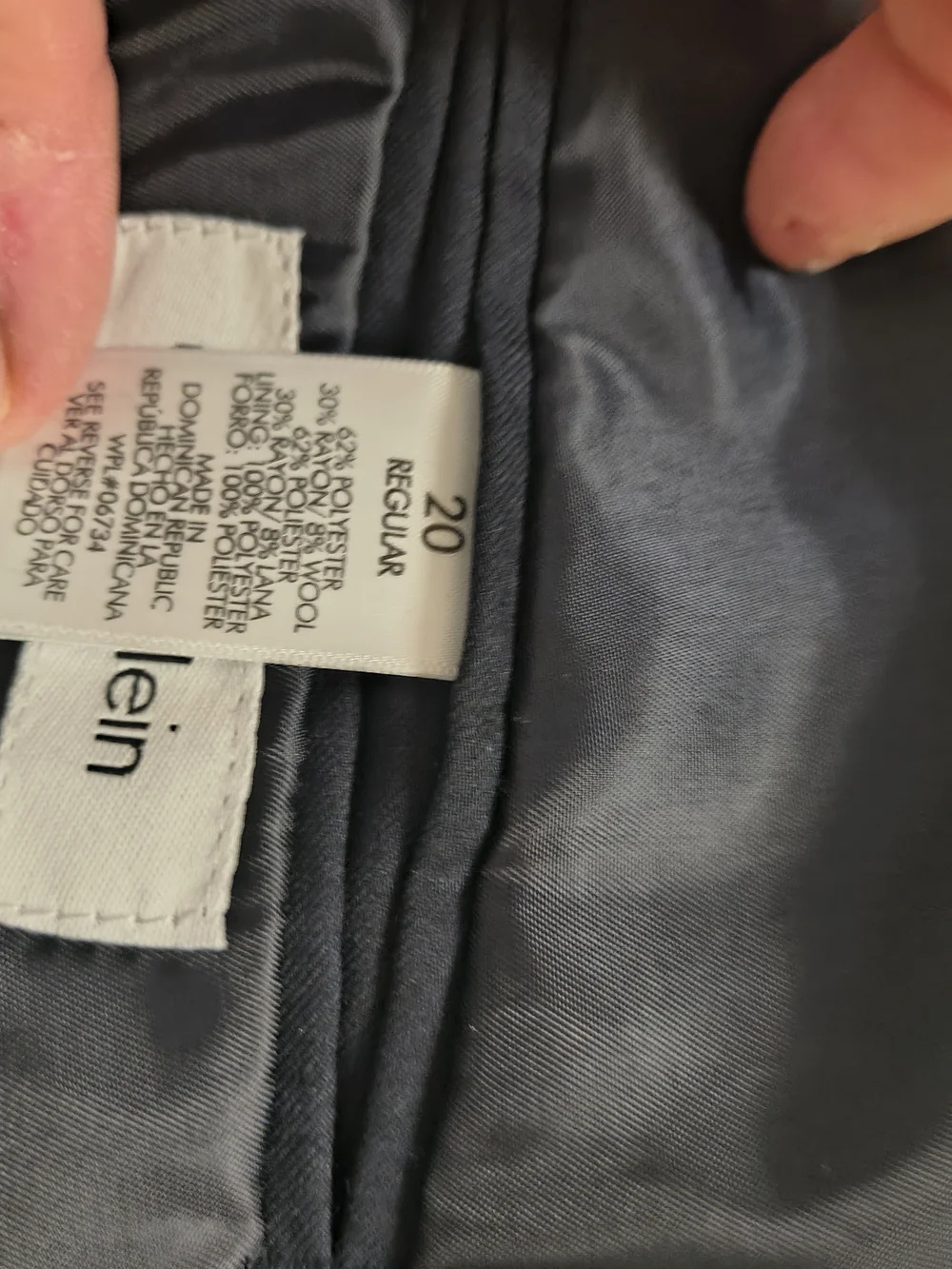Calvin Klein Navy Classic Single-Breasted Blazer Sz 20r